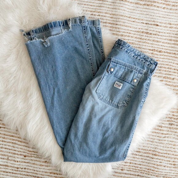 !TRUE VINTAGE 90s! AUTHENTIC SILVER JEANS LIGHT WASH WIDE LEG SZ 32 - Picture 1 of 10